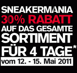 Foot-Locker-Coupon für 30 Prozent Rabatt in allen Filialen- 12. bis zum 15. Mai 2011