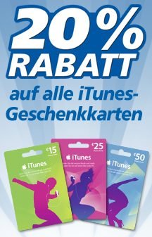 Ab Montag gibts bei REAL 20% Rabatt auf alle iTunes-Karten!
