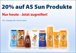 Niemehr sonnenbrand! 20% auf AS Sun Produkte! + Gratis Marbello Doppelkeks bei Schlecker