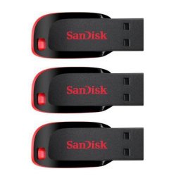 SanDisk Cruzer Blade / 4GB / USB Flash Drive / Triple Pack 3 USB-sticks für 14,99