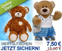 7,50 statt 15 Euro für kuschelige Teddys mit Knopfaugen und andere süße Plüschtiere