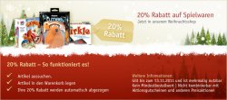 20% Rabatt auf Spielwaren bei buch.de