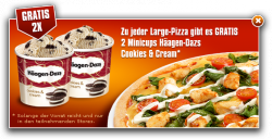 Smileys Pizza: Zu jeder Large-Pizza 2x Häagen Dazs 100ml gratis