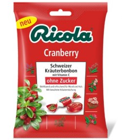 Eine Packung Ricola Cranberry Bonbons kostenlos @facebook