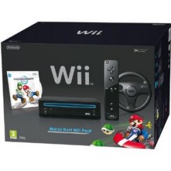 Nintendo Wii (schwarz) + Mario Kart Pack für 105,25€ inkl. Versand bei Amazon Italien