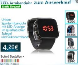 LED-Armbanduhren zum Ausverkauf ab 4,23 Euro @miniinthebox.com – nur bis Dienstag