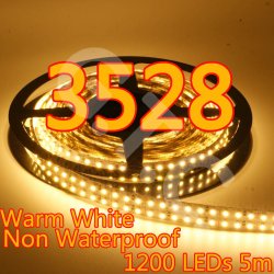 5M Double Row (zweireihig) LED Strip Streifen mit 1200 LEDs, warmweiß, für 24,82€ @eBay