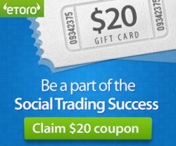 Bis zu 85$ (65€) für die Erstanmeldung beim Social Investment Broker eToro (ohne Nutzungszwang)