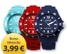 Damen-, Herren-, Kinder-Armbanduhren in 17 Farben für 3,99€ + kostenlosen Versnd @meinpaket