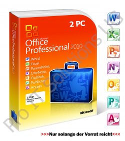 Microsoft Office 2010 Professional Vollversion für 2 PCs für nur 149,90€ inkl. Versand @eBay