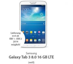 Samsung Galaxy Tab 3 LTE für 1€ inkl. 3GB Telekom Datenflat für 14,95/Monat @sparhandy.de
