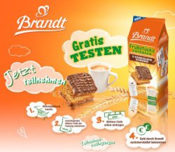 Brandt Frühstückszwieback gratis testen durch Cashback