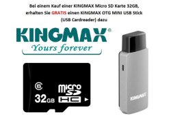 KINGMAX Micro SD Karte 8/16/32GB + GRATIS Cardreader ab 4,90€ kostenloser Versand @eBay