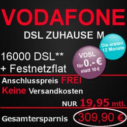 SONDERAKTION – VODAFONE DSL ZUHAUSE M Nur 19,95€ statt 29,95€ mtl. @ebay