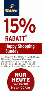 Happy Sunday Shopping @Tchibo, heute 15 % auf das gesamte Sortiment
