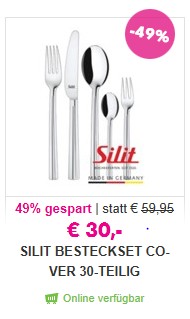 SILIT Besteckset 30-tlg. für 25 EUR bei moemax.de (idealo.de Preisvergleich ab 43,86 €)