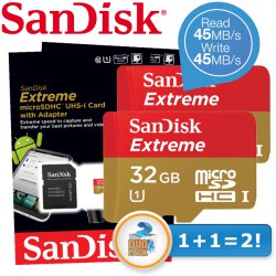 2 Stück SanDisk Extreme 32GB Class 10 microSDHC Speicherkarten für 34,95 € zzgl. Versand (50,57 € Idealo) @iBOOD Extra