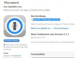 1Password für iOS heute gratis @iTunes.de