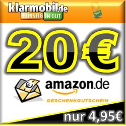 klarmobil Prepaid Karte mit 15€ Startguthaben + 20€ Amazon Gutschein für 4,95€ @ebay