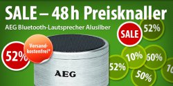 Alle 24 Stunden 10 neue Preisknaller bei @voelkner z.B. AEG Bluetooth-Lautsprecher BSS 4826 für 12€ (idealo: 19,98€)