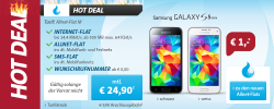 Sparhandy Hot Deal: Samsung Galaxy S5 Mini für 1 € + Allnet-Flat + SMS-Flat + Internet-Flat für 24,90 € mtl.