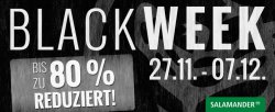Black Week vom 27.11. bis 07.12. bis zu 80% Rabatt auf Schuhe @Salamander