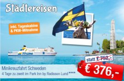 Mini Schweden Kreuzfahrt 4 Tage im 4* Hotel, Frühstück für 2 Personen statt 752€ nur 376€
