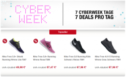CYBERWEEK: 7 Tage, 7 Tolle Angebote Nike Free Runningschuhe verschiedene Modelle ab 35,98 € @ 11 Teamsports