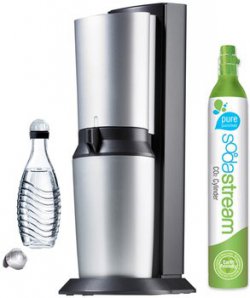 So­da­St­ream Was­ser­sprud­ler Crys­tal mit CO2-Zy­lin­der 60L und 0,6L Glas­ka­raf­fe für nur 79,90€ bei Amazon