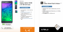 Otelo Allnet-Flat M + Samsung Galaxy Alpha 32GB LTE für 19,99 € mtl. @ Logitel