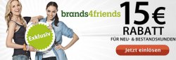 15 € brands4friends.de Gutschein mit 40 € Mindestbestellwert nur heute gültig