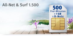 D2-Netz : 500 Min/SMS + 1GB Flat für 9,99 € mtl. @web.de