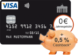 Dauerhafte Kostenlose VISA Kreditkarte + 0,5% Cashback bis 30.04.2015 @Deutschland-Kreditkarte