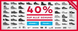 Planet Sports 40% Rabatt Sale auf alle Schuhe + 10€ Gutschein
