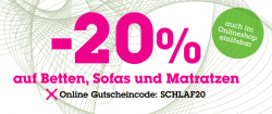 20% auf Betten, Sofas und Matratzen bei moemax.de bis 14.03.2015