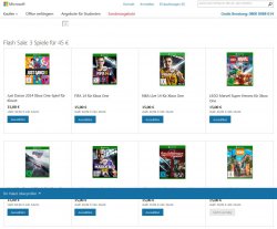 3 Xbox One Spiele (Disk Versionen) für 45€ @microsoftstore.com