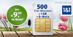 All-Net & Surf 1.500 im D-Netz mit 500 Min/SMS frei + 1GB Surf-Flat für 9,99€im Monat @web.de