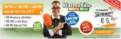 Klarmobil Allnet Starter ( 100 Min., 100 SMS & 400 MB ) für 5,95€ mtl. @Handybude