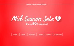 Mid Season Sale mit bis zu 50% Rabatt Online & Filialen + 15% Extra-Rabatt @C&A
