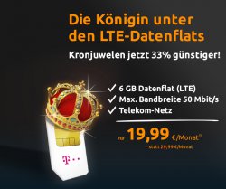 Telekom LTE Internet-Flat 6GB mit max. 50 Mbit/s für 19,99€ mtl. @Crash-Tarife
