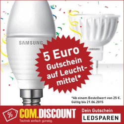 5 Euro Gutschein für LED-Leuchtmittel @comdiscount.net