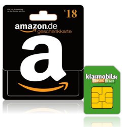 Klarmobil SIM-Karte + 10,00 € Startguthaben & 18,00 € Amazon Gutschein für nur 1,95 € @ eBay