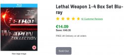Lethal Weapon 1-4 Box Set Blu-ray 12,68€ (Idealo: Ca. 30€)
