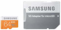 Samsung Evo 64GB microSDXC (Class 10 / UHS I) inkl. Adapter für 22,73€ @ Amazon Prime