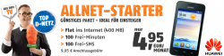 Klarmobil AllNet Starter Tarif – 100 min + 100 SMS + 400MB Internet + Huawei Y330 für 4,95 € mtl. @handy2day