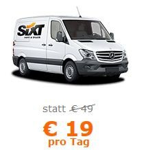 Mercedes-Benz Sprinter  für 19€  statt 49€ / Tag @ Sixt.de