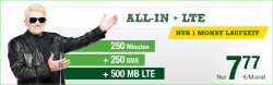 o2 Smartmobile All-IN + LTE (250min, 250 SMS + 500 MB) für 7,77€ @smartmobile