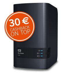 WD My Cloud EX2 Gigabit 2-Bay 4TB NAS System für 259,00 € + 30 € Cashback € (305,10 € Idealo) eBay