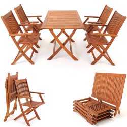 Angebot beim eBay WOW: Garten-Sitzgruppe SYDNEY mit Tisch + 4 Stühle für 119€ [Idealo: 179€]