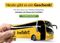 Freifahrt für Newsletter-Abonnenten oder 15 % Gutscheincode @ Postbus